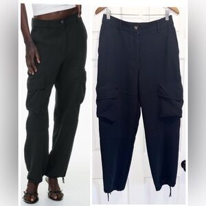 Aritzia New Project Cargo Pants Black High Rise Crepe Trousers Size 8